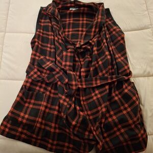 Grace Lace Plaid Sleeveless Vest with Belt
